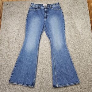 Wrangler High Rise Fierce Flare Denim Jeans Women 12 (Actual 32x31) Blue Stretch
